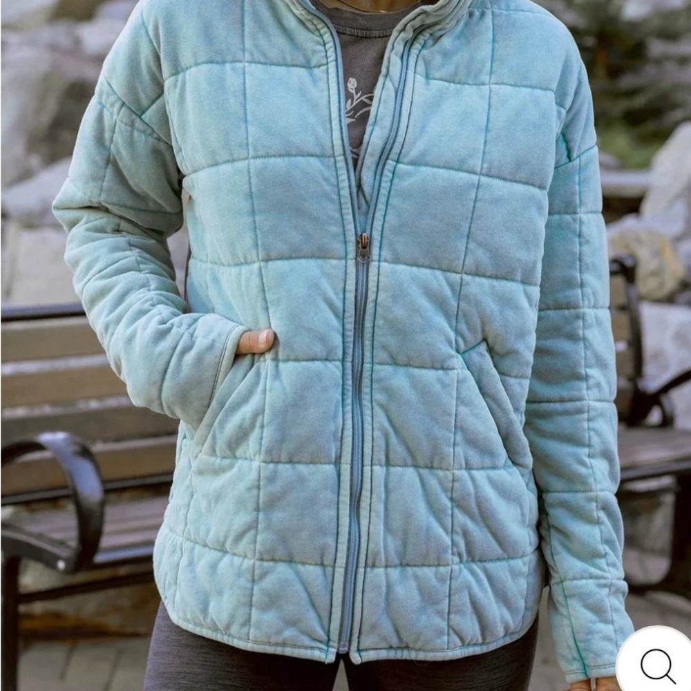 Grace and lace mineral washed quilted jacket